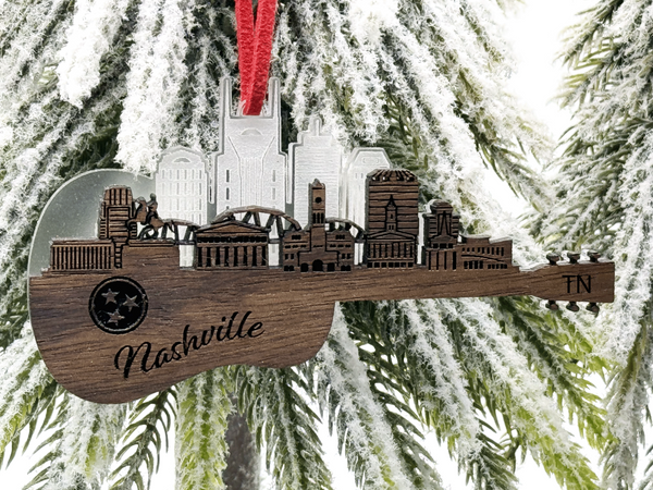 Nashville Guitar Christmas Ornament