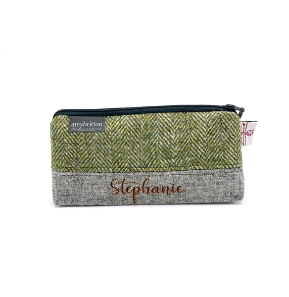 Personalized Harris Tweed Cosmetic Bag