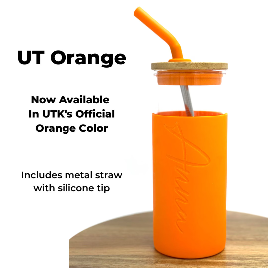 University Of Tennessee Knoxville Tumbler • UTK Licensed Glass Cup with Lid • Personalized University of Tennessee Tumbler