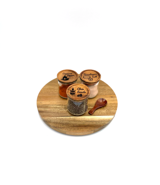 Customized Glass Spice Jars with Acacia Wood Lid