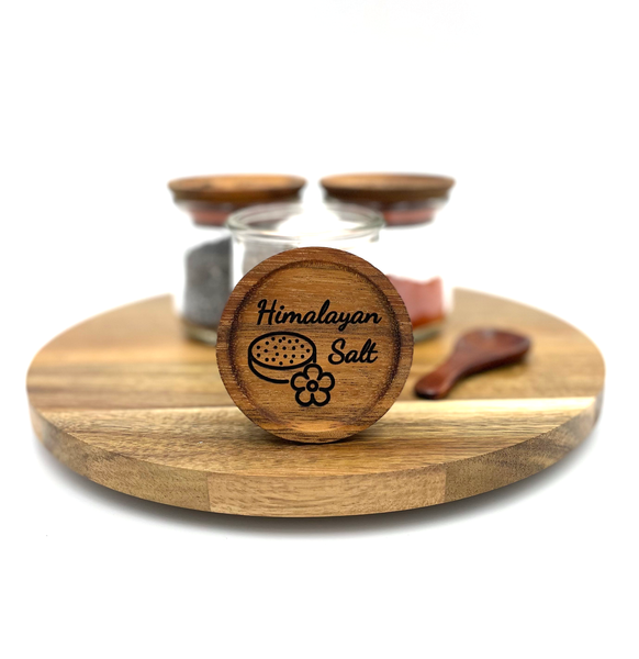 Customized Glass Spice Jars with Acacia Wood Lid
