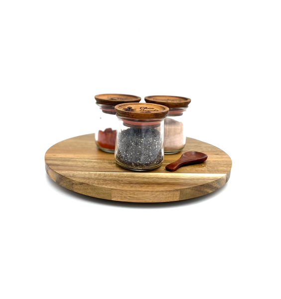 Customized Glass Spice Jars with Acacia Wood Lid