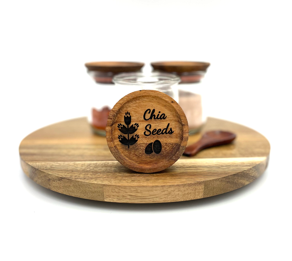 Customized Glass Spice Jars with Acacia Wood Lid