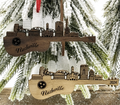 Nashville Guitar Christmas Ornament