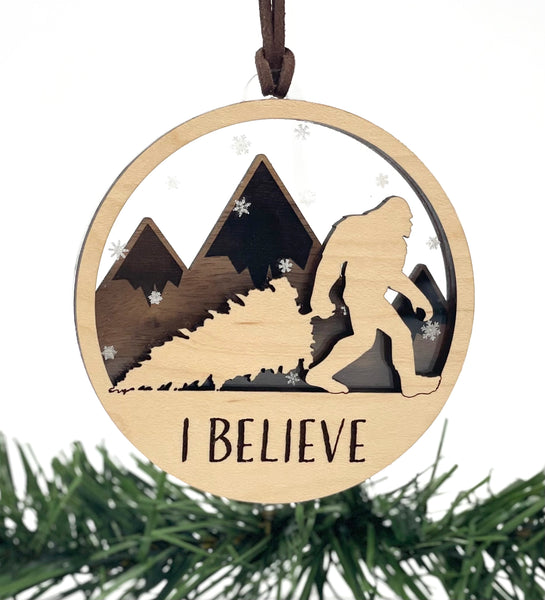 I Believe Sasquatch Ornament | Bigfoot Christmas Ornament