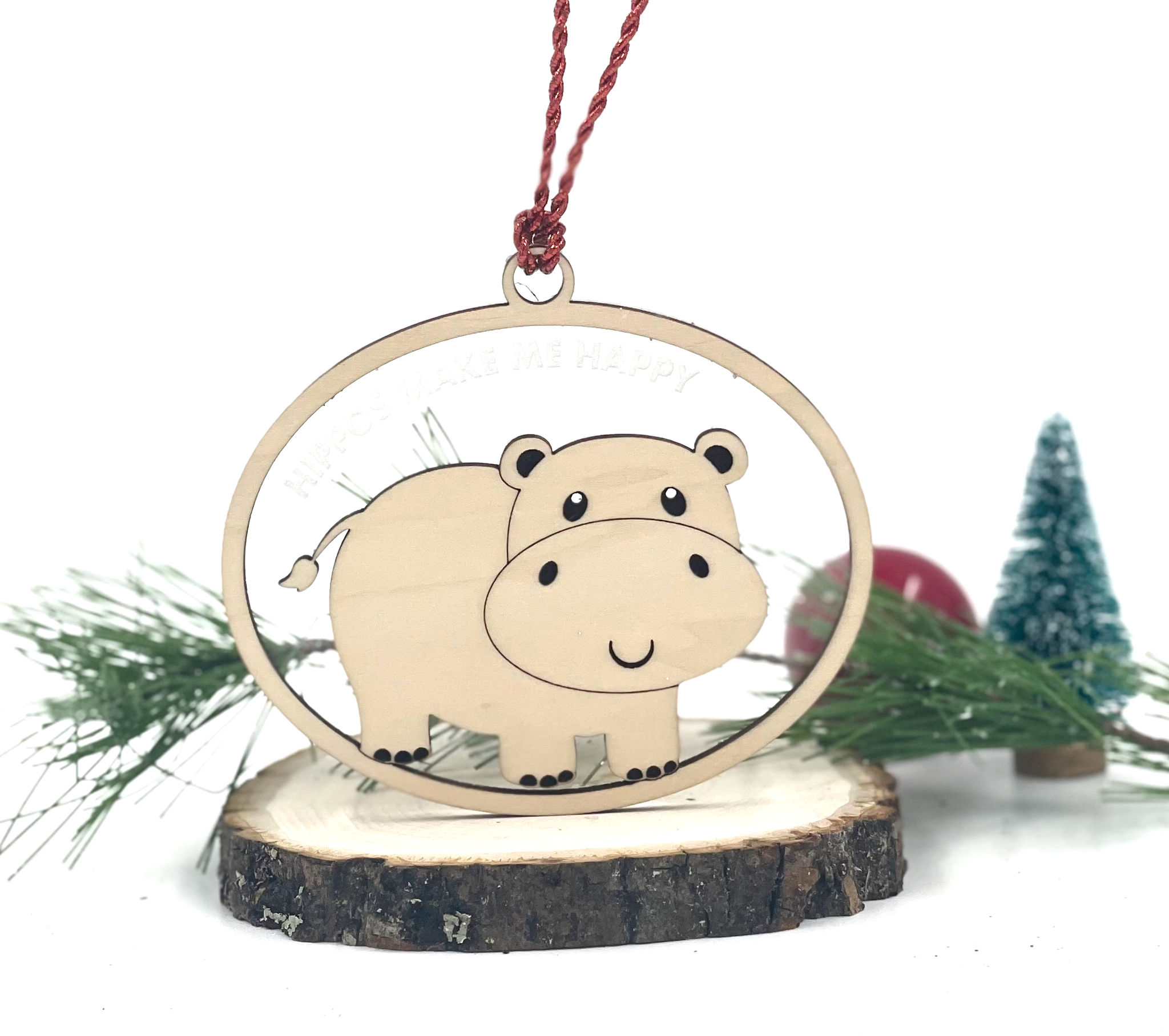 Hippos Make Me Happy Ornament