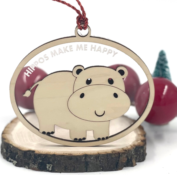 Hippos Make Me Happy Ornament