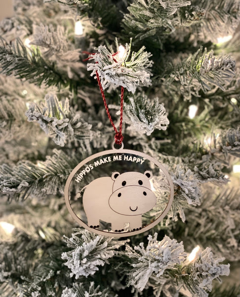 Hippos Make Me Happy Ornament