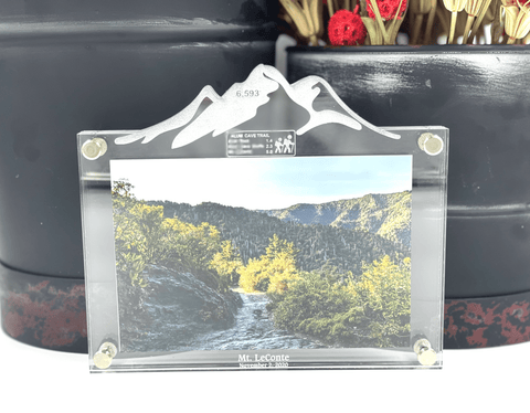 Mt LeConte Picture Frame | Personalized Mountain Picture Frame | Hiking Picture Frame | Floating Picture Frame | Great Smokey Mountains