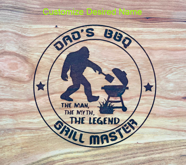 Bigfoot Cutting Board | Sasquatch Grilling Cutting Board | Grill Master Cutting Board | Father's Day Gift Cutting Board | Cutting Board Gift