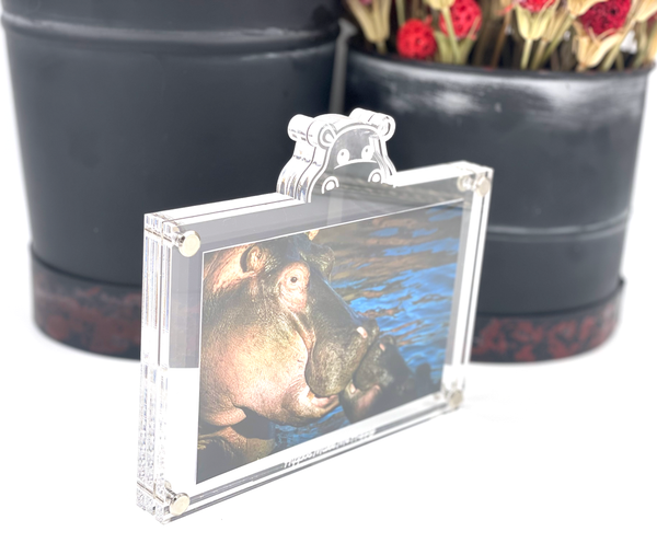 Hippos Make Me Happy Picture Frame | Personalized Hippo Picture Frame | Fiona Picture Frame | Floating Picture Frame